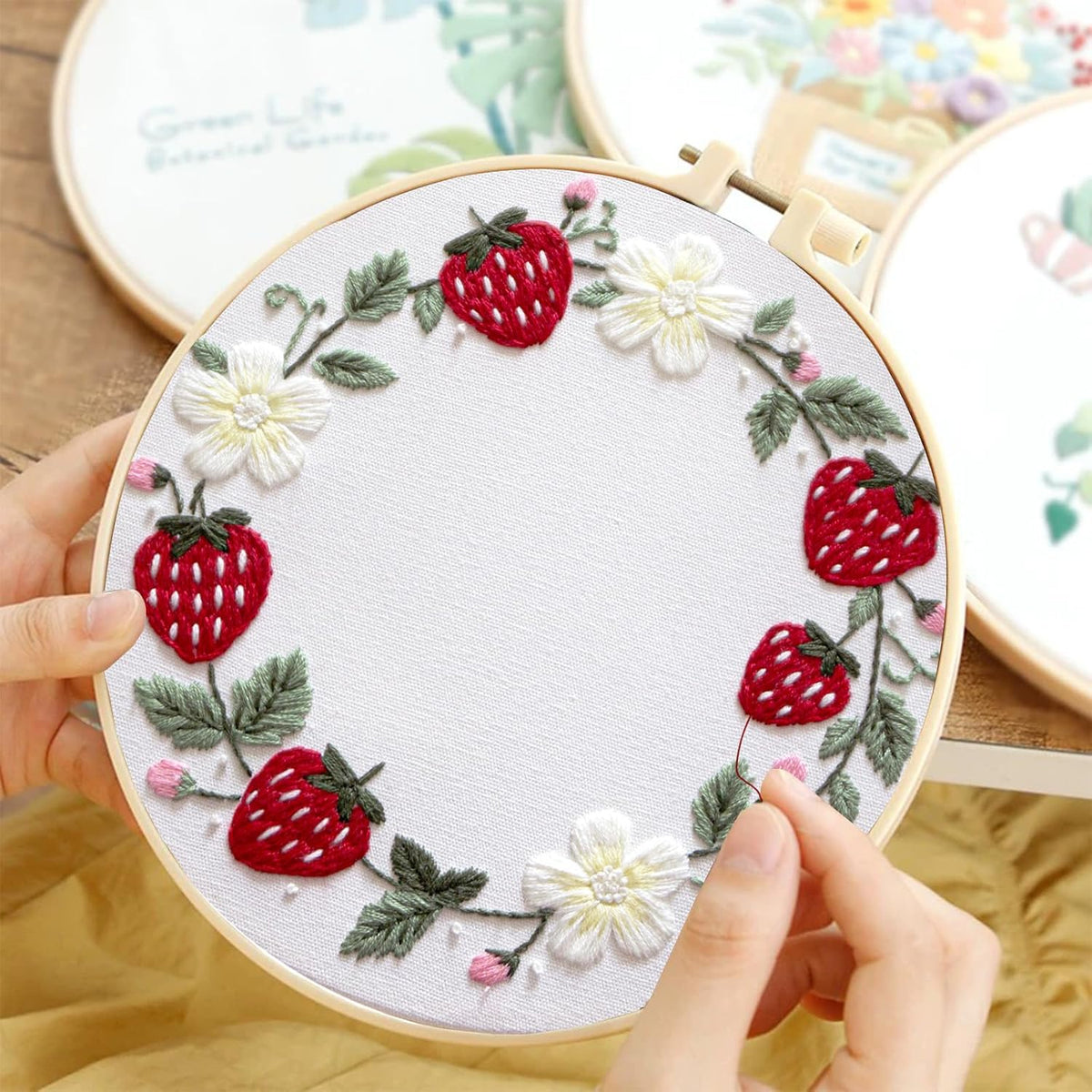 Topapfo Strawberry Embroidery Kit for Beginners Adults, Funny