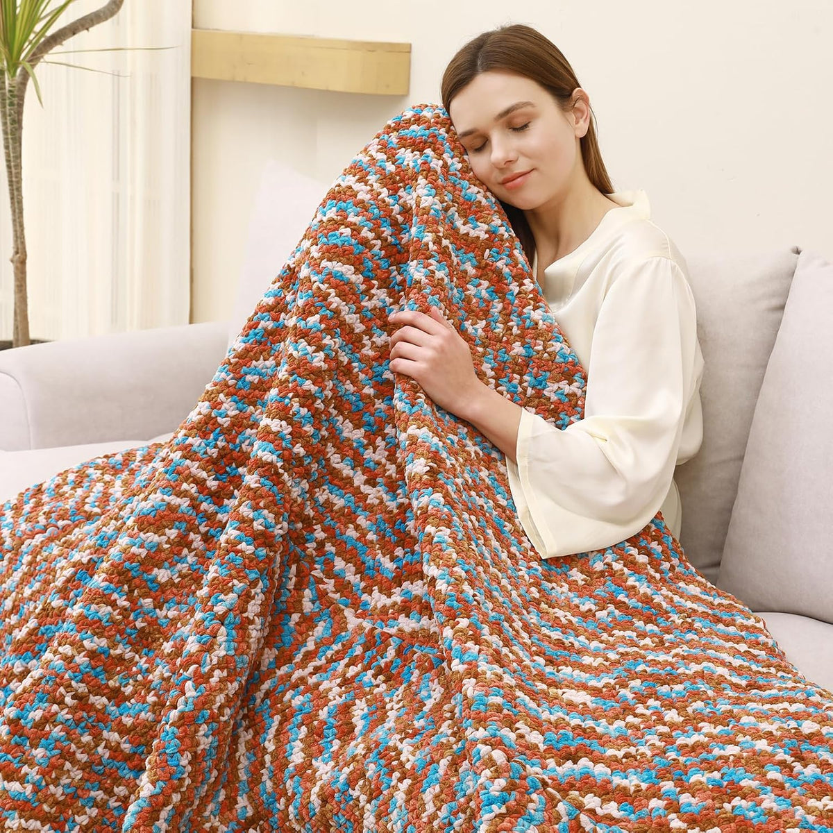 #6 Super Bulky Blanket Yarn for Crocheting - 4 Skeins
