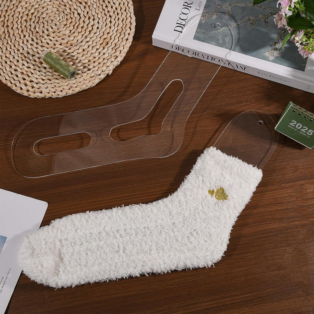FREEBLOSS 2pcs Acrylic Sock Blockers Transparent Stocking Blockers for