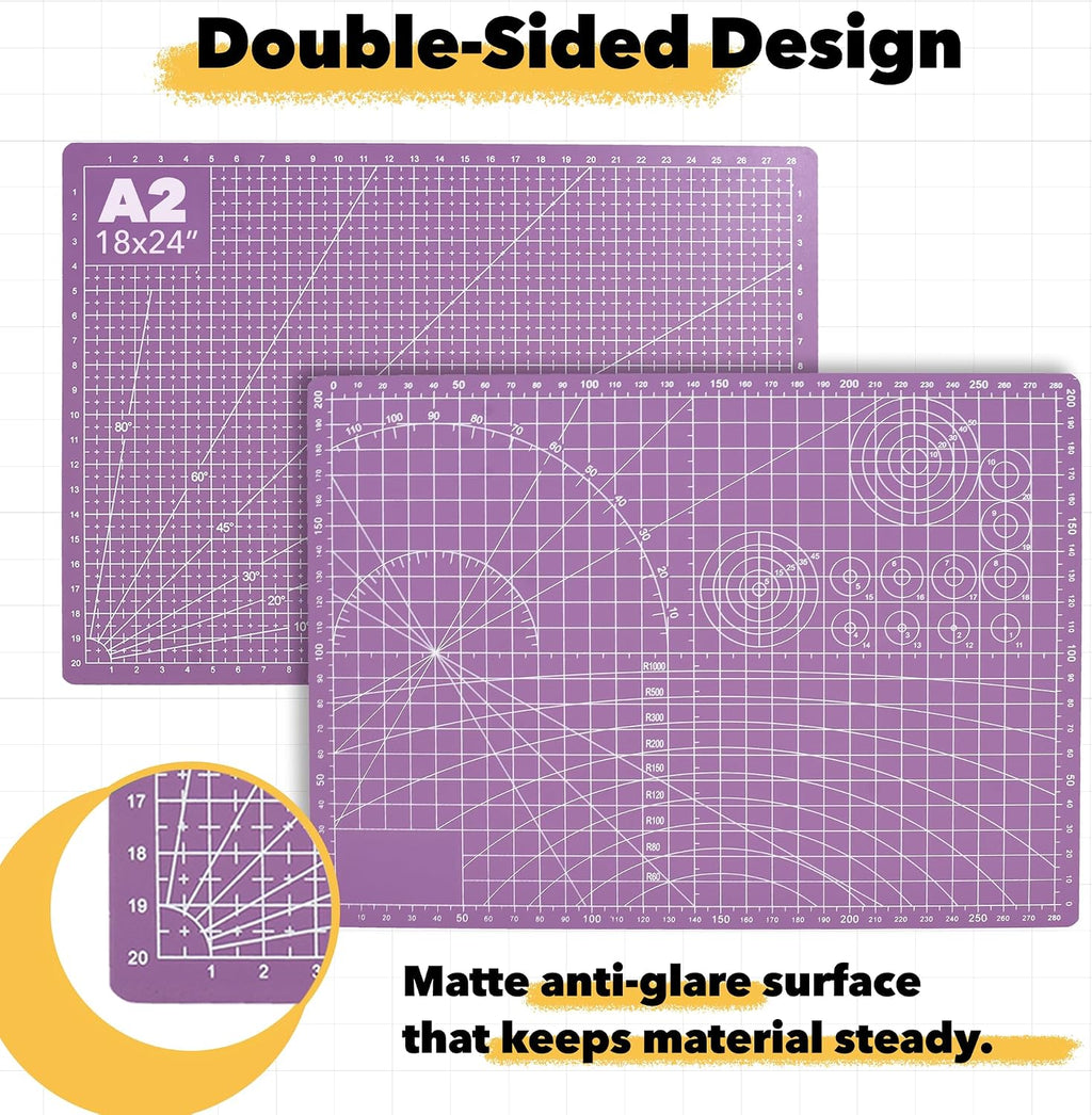 Mandala Crafts Self-Healing Purple Pink 18x24" A2 Sewing Cutting Mat
