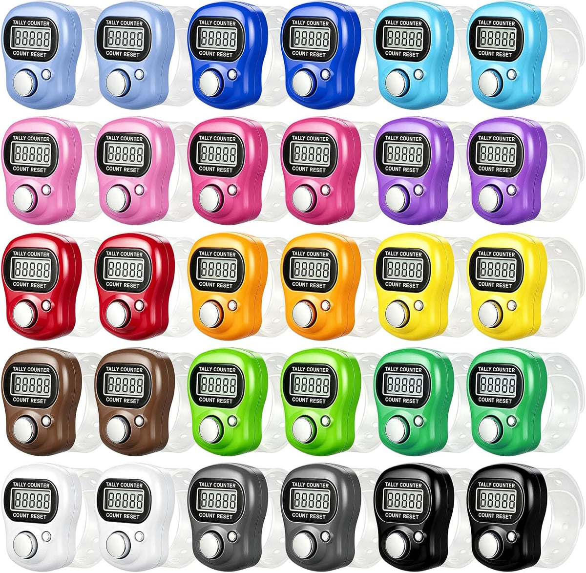 30 Pack Electronic Finger Counter Bulk,5 Digit LCD Electronic Digital