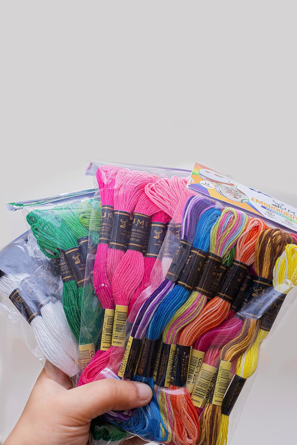 12 Pieces | Premium Embroidery Thread | 100% Egyptian Cotton Premium