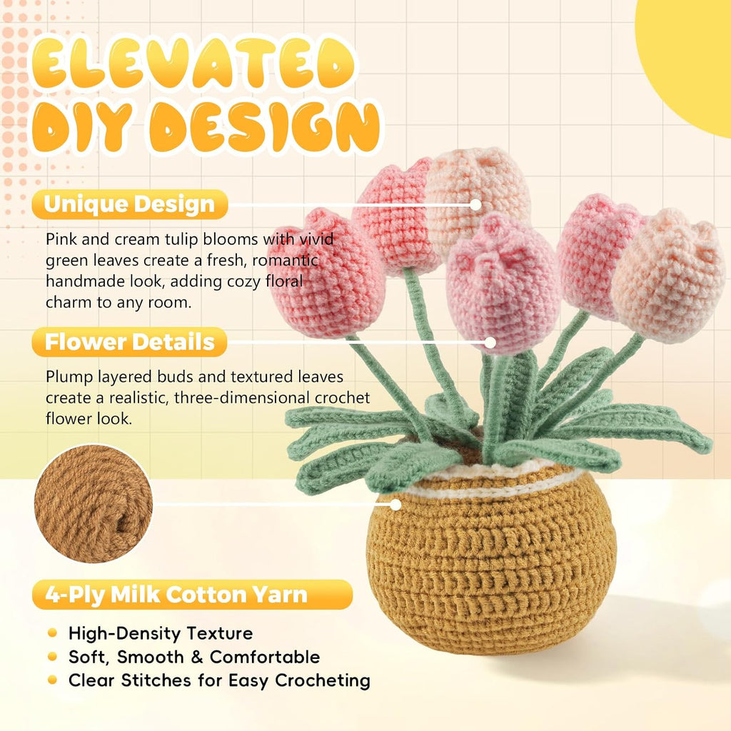 LUDOTEK Crochet Kit for Beginners, Crochet Plant Kit,Knitting Kit