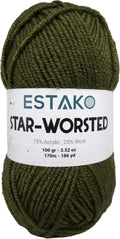 Estako Star-Worsted Soft Yarn for Crocheting, Worsted Weight 4, Khaki