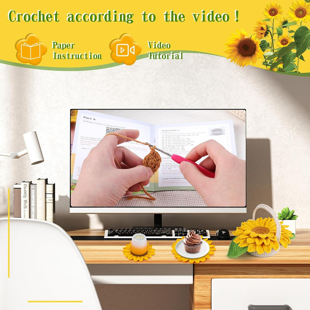 Yizzvb Crochet Kit, 5 Pcs Beginners Knitting Crochet Supplies