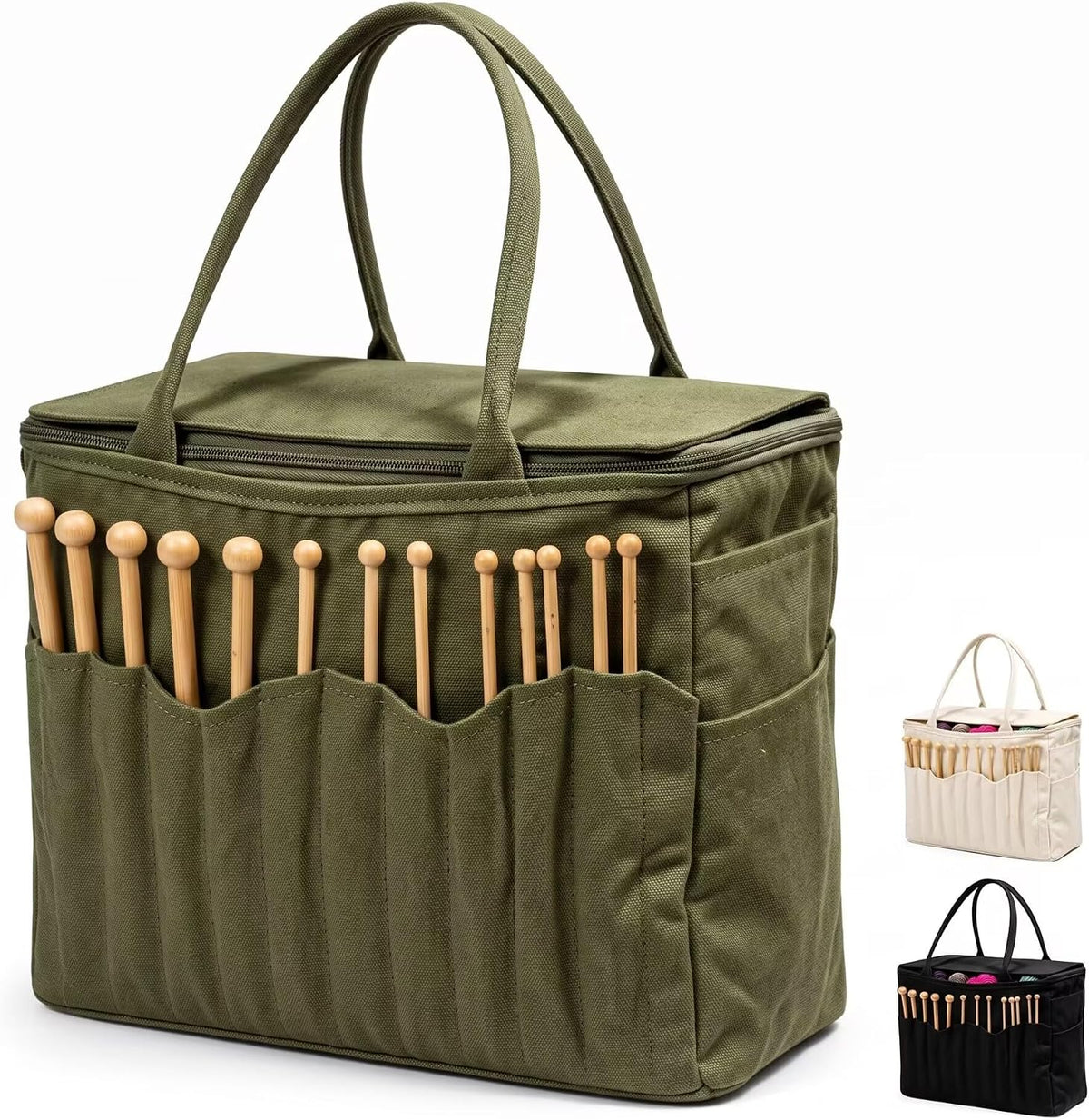 Canvas Yarn Storage Bag, Large Crochet - Knitting Organizer