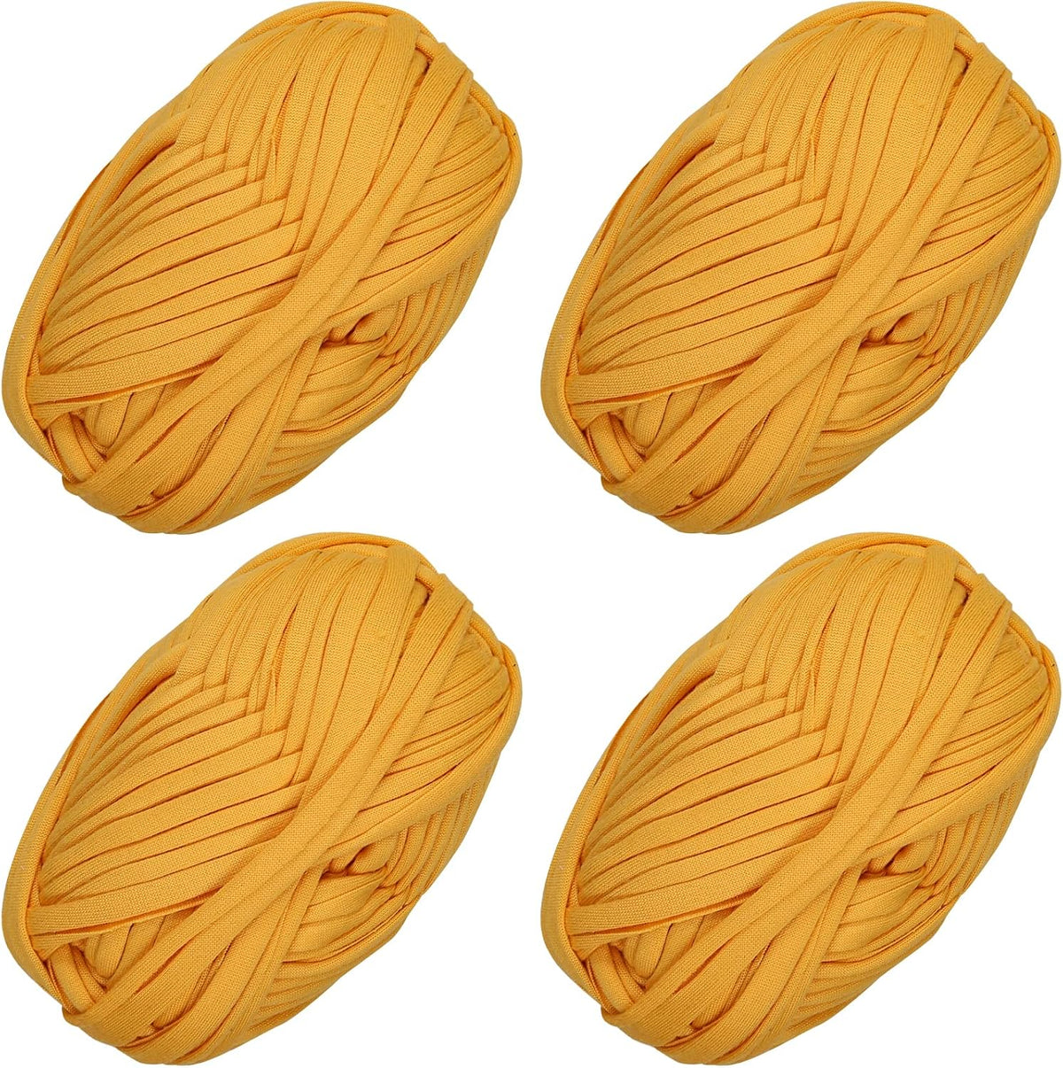4 PCS T-Shirt Yarn, Elastic Crochet Yarn for DIY Bags, Yellow
