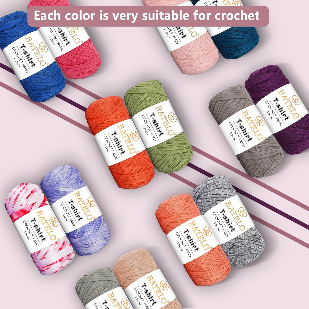 2 Pack T-Shirt Tshirt Yarn 400g/144yds High Elastic Thick Yarn