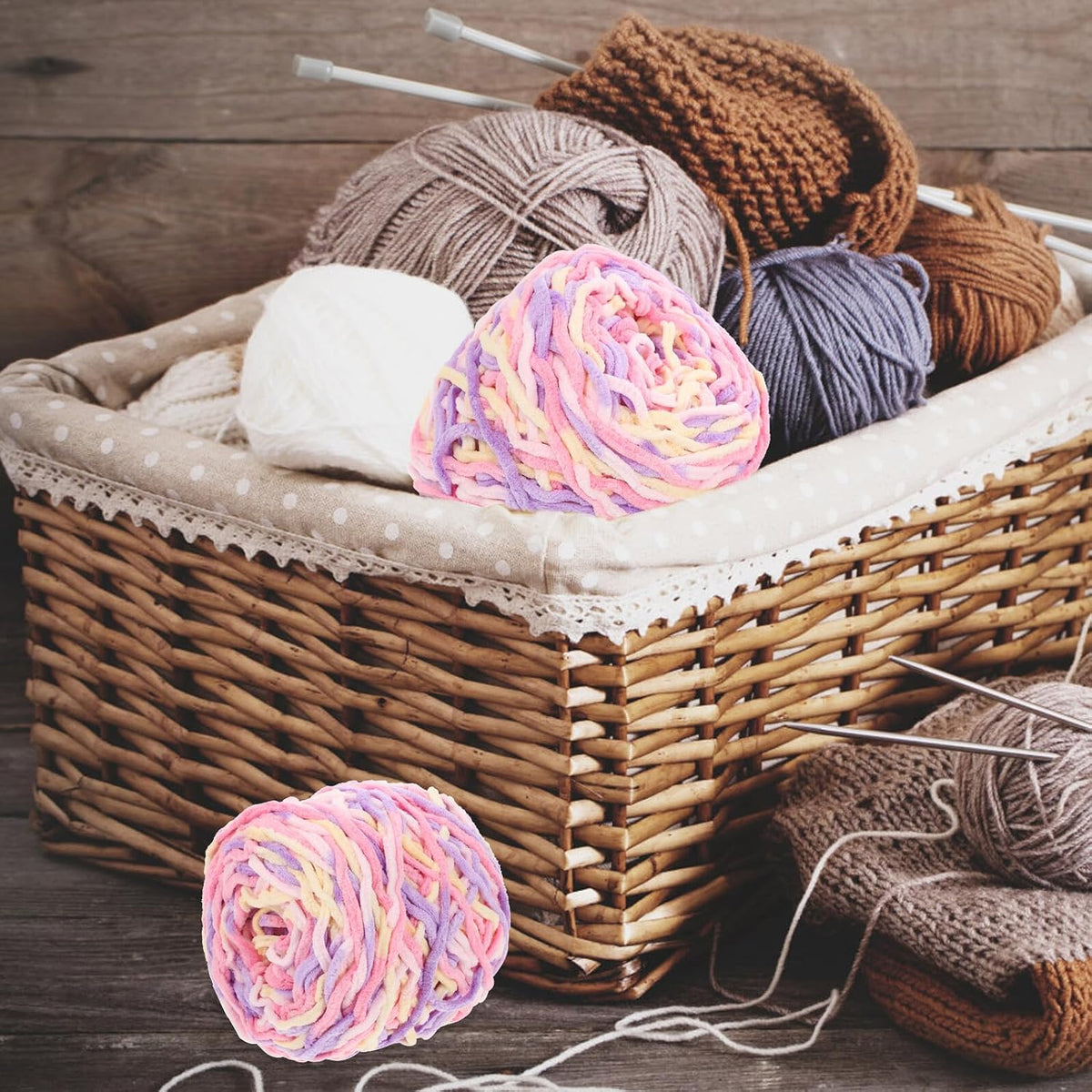 Convenient Crocheting Yarn Polyester Single Strand for DIY Sewing
