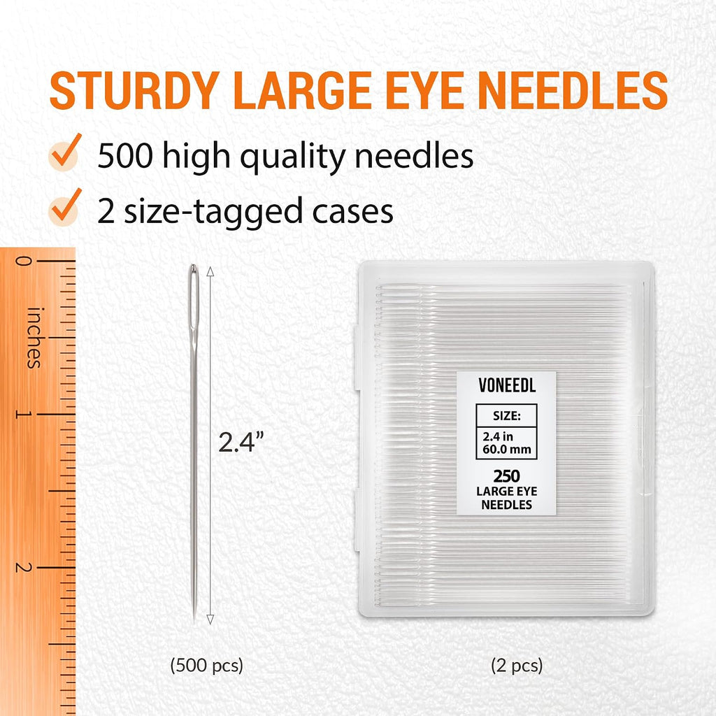 Waxed Sewing Thread (Brown Color), Heavy Duty Needles (11 PCS) Large