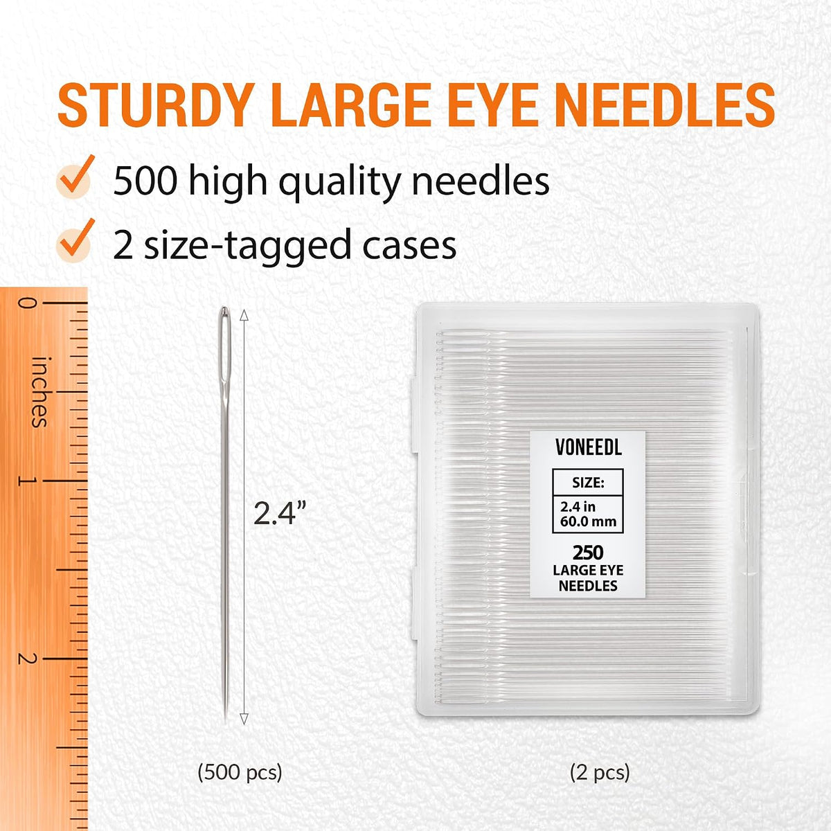 Waxed Sewing Thread (Brown Color), Heavy Duty Needles (11 PCS) Large