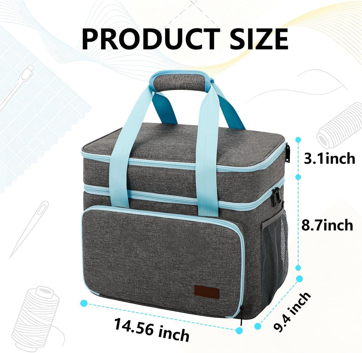 Sewing Supplies Organizer, Double-Layer Storage Bag with Detachable