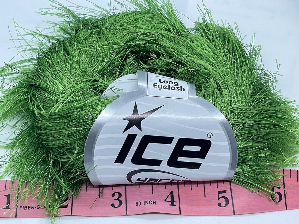 Grass Green Extra Long Eyelash Yarn Ice Luxurious Fun Fur 50gr 38yds