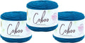 Lion Brand Yarn, Coboo Cotton Blend Crochet Yarn, Steel Blue, 3 Pack