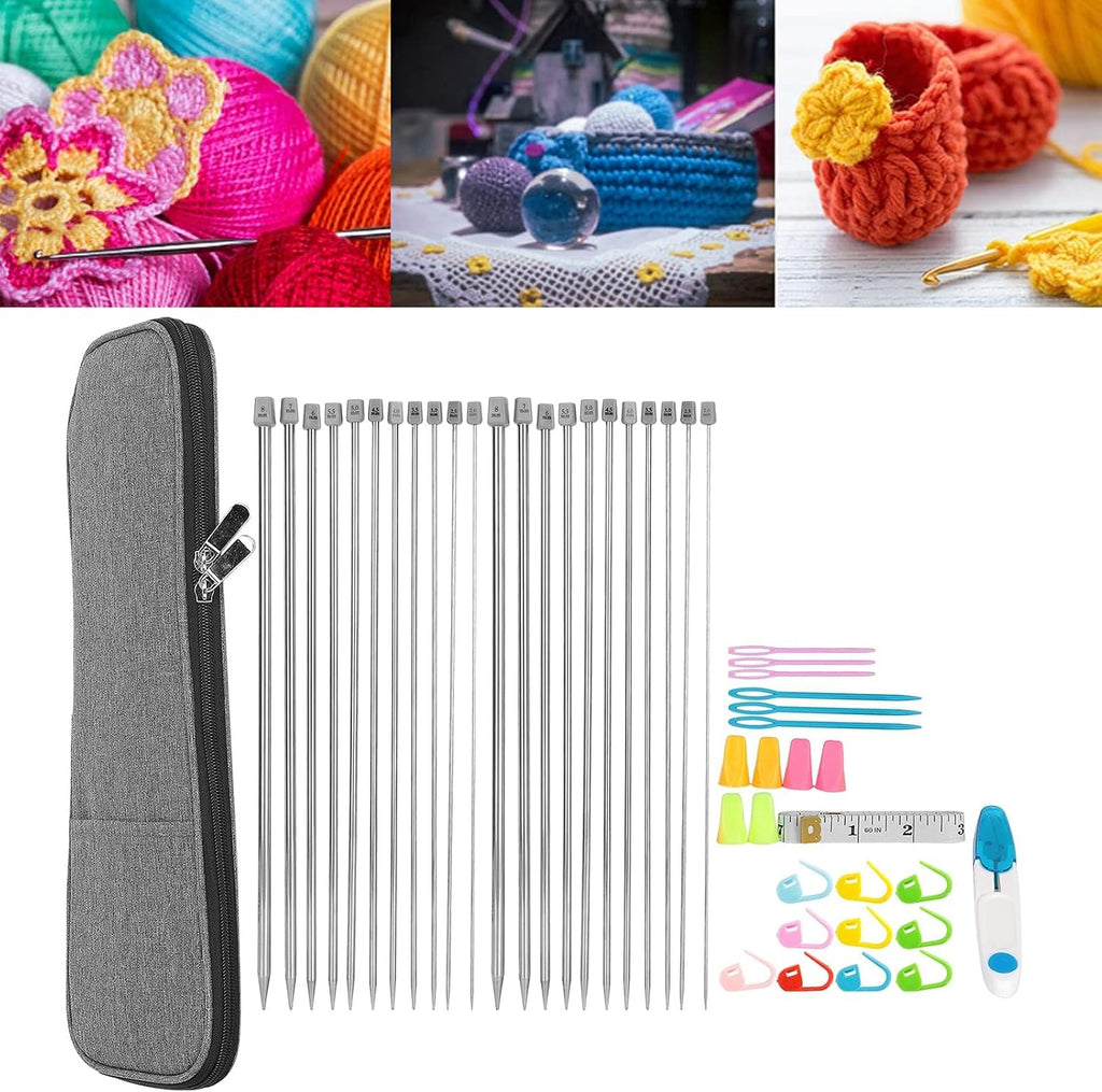 Knitting Needles Set with Rod Needle, Marker Buckle, Measuring Tape