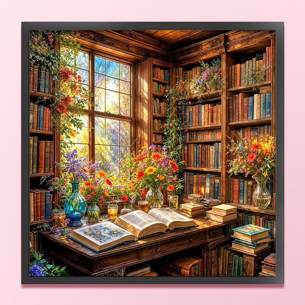 Cozy Study Castle Full 14CT DIY Counted Cross Stitch Kits Home Decor