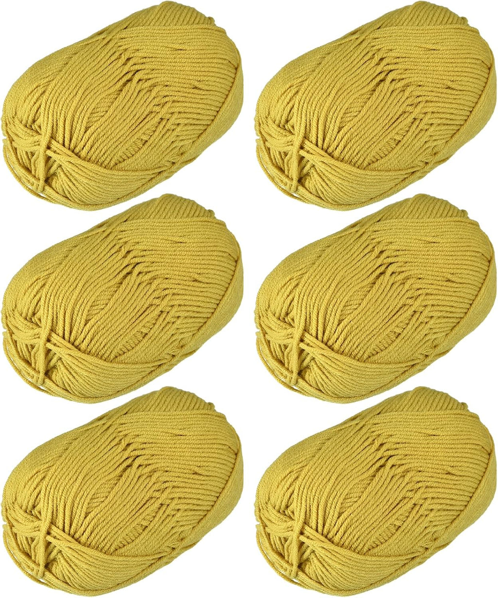 uxcell Acrylic Yarn Skeins, 300g/10.58oz (6 Pack of 50g) Soft Crochet