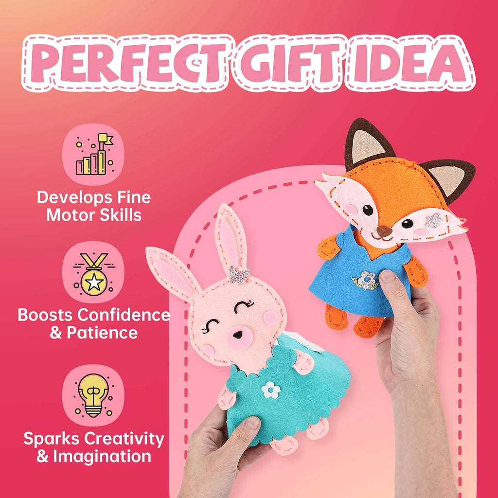 Cymbana Sewing Kit for Kids, Make a Friend 5 Felt Kids Sewing Crafts