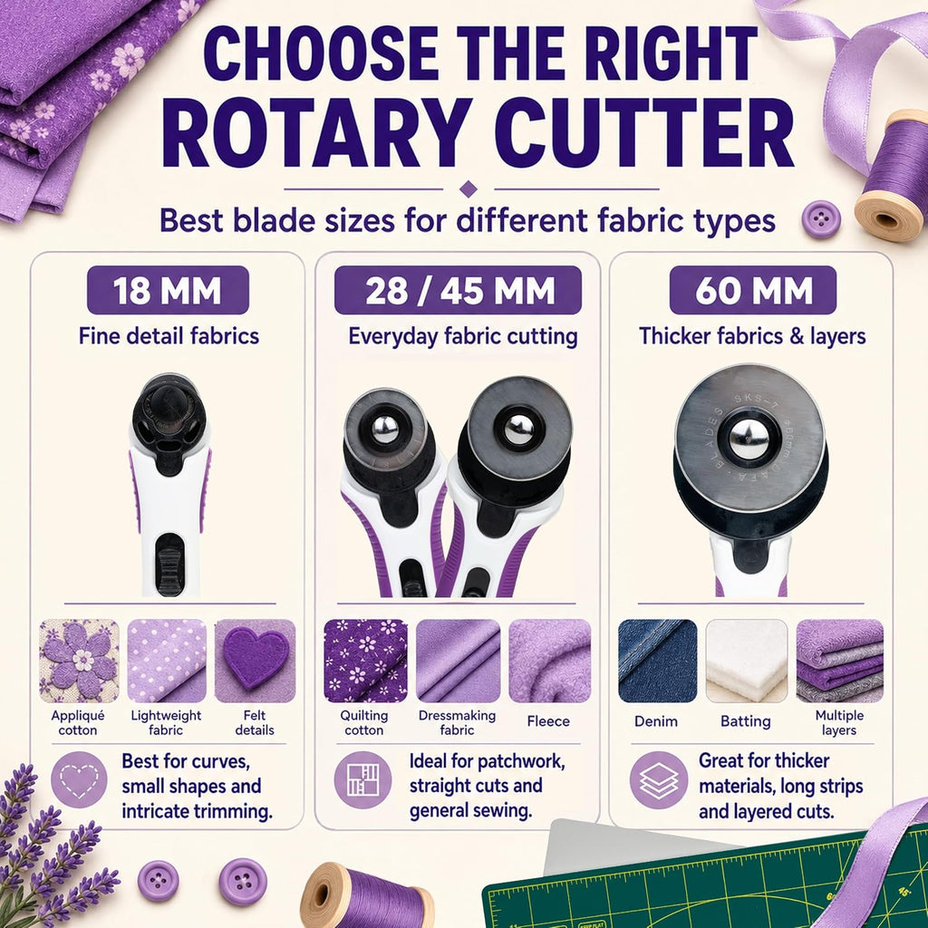 The Quilted Bear 28mm Fabric Rotary Cutter for Quilting, Sewing &