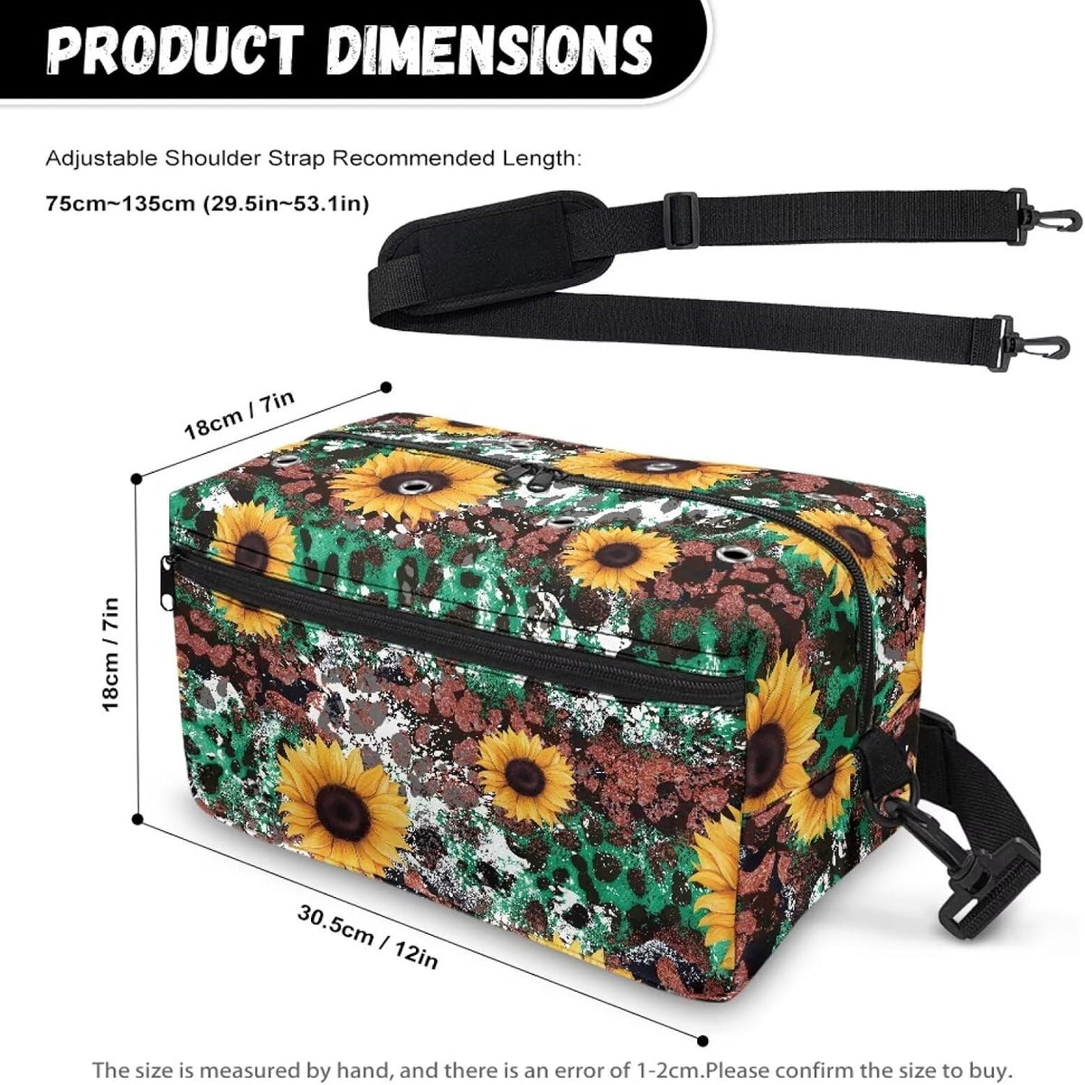 Fuxowvby Sunflower Yarn Storage Organizer Leopard Print Crochet Bag