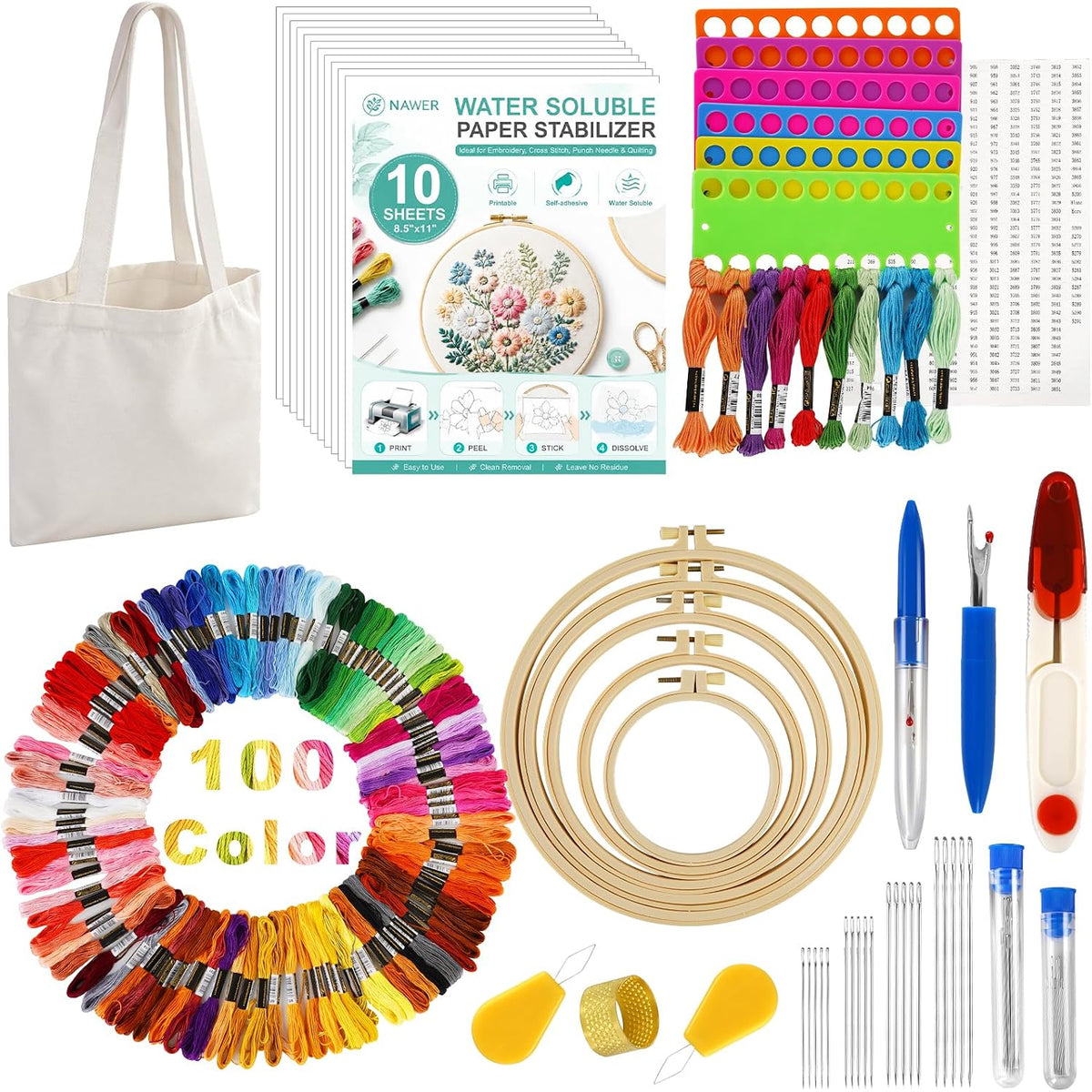 Embroidery Kit for Beginners,Embroidery Needle and Thread and Other