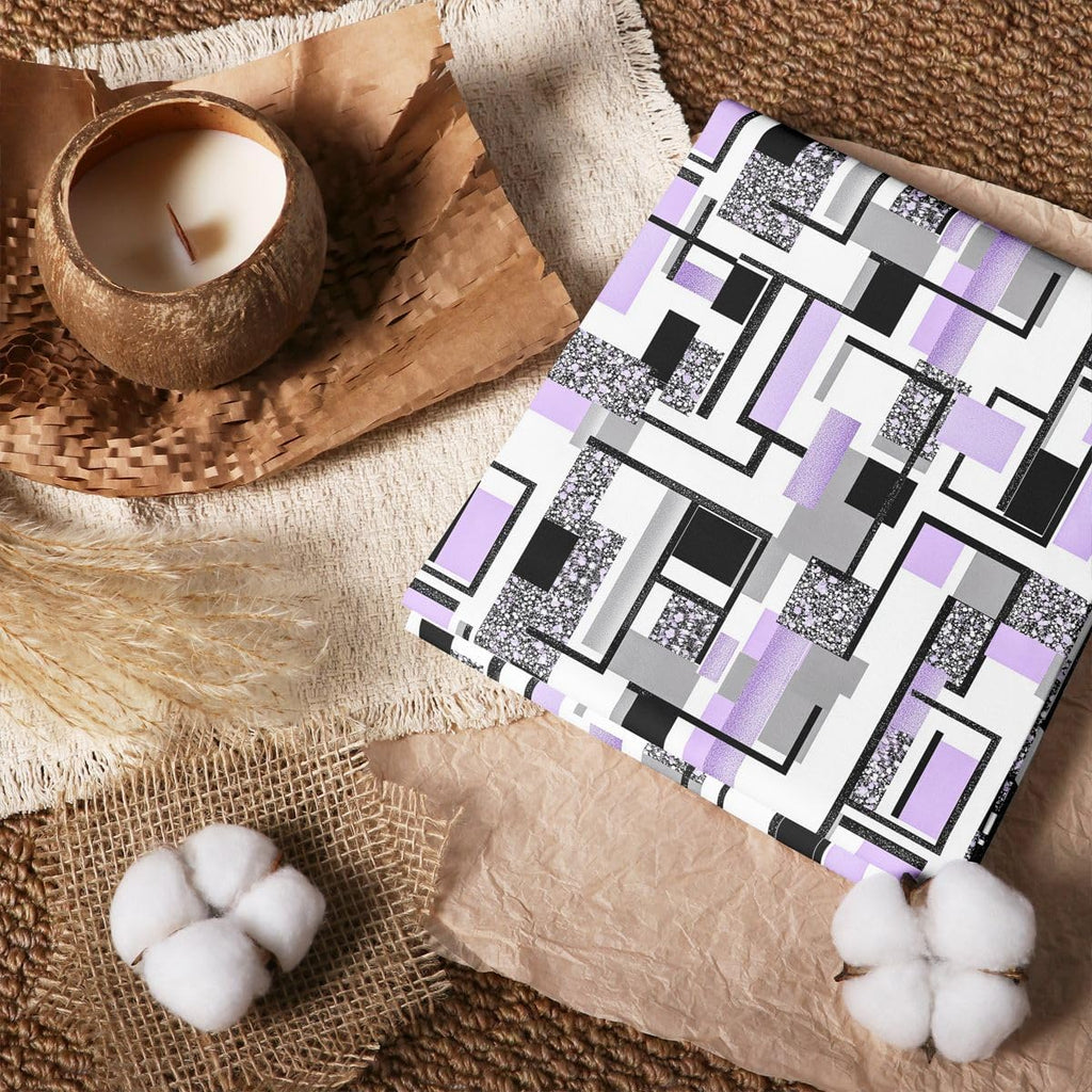 jejeloiu Purple Gray Cotton Fabric by The Yard 1 Yard