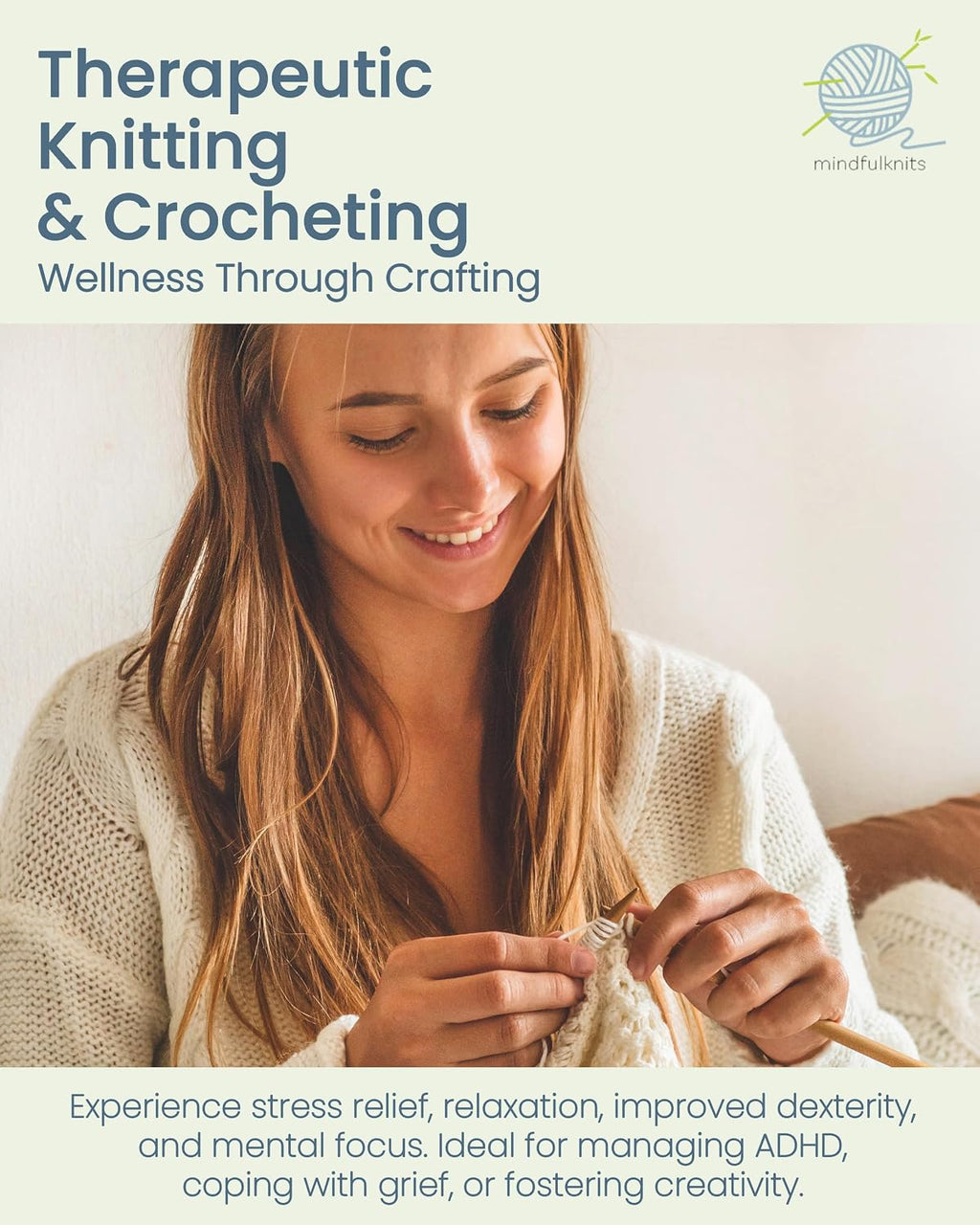 mindfulknits Knitting Kit for Beginners Adults with Knitting Needles