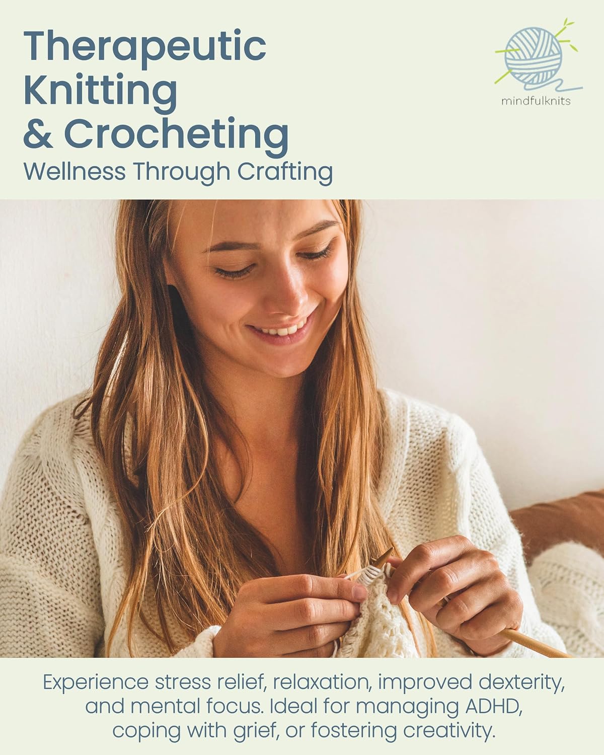 mindfulknits Knitting Kit for Beginners Adults with Knitting Needles
