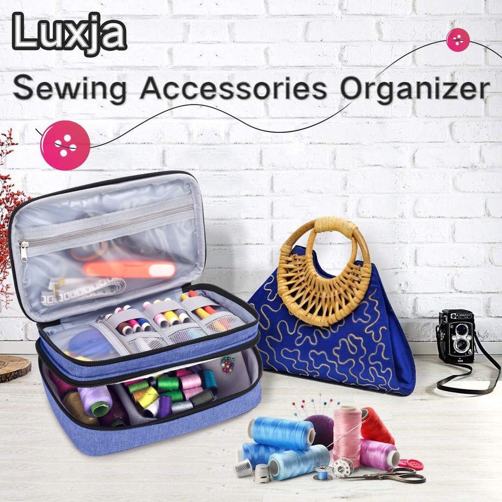 Luxja Double-Layer Sewing Organizer, Dark Blue