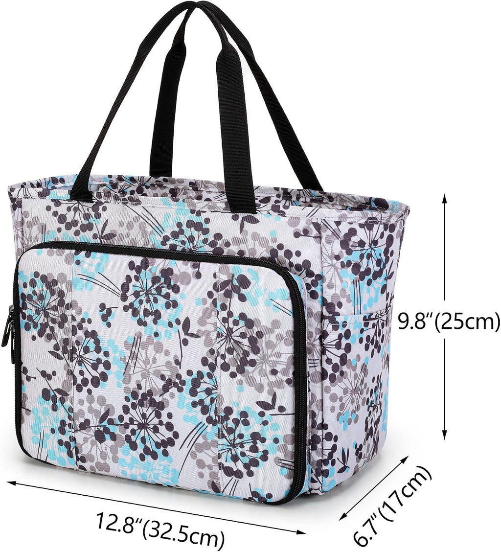 CURMIO Knitting Tote, Yarn Storage Bag with Multiple Pockets
