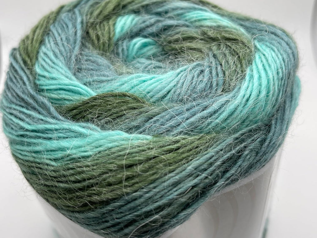 Turquoise, Sage Green, Slate Cake Alpaca Fine - Alpaca, Acrylic