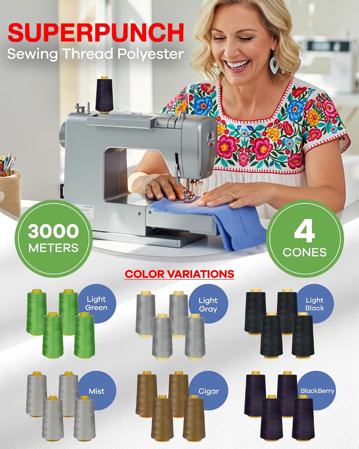 Superpunch Prewound Bobbins Style L, Black 60wt, 144 Count Box