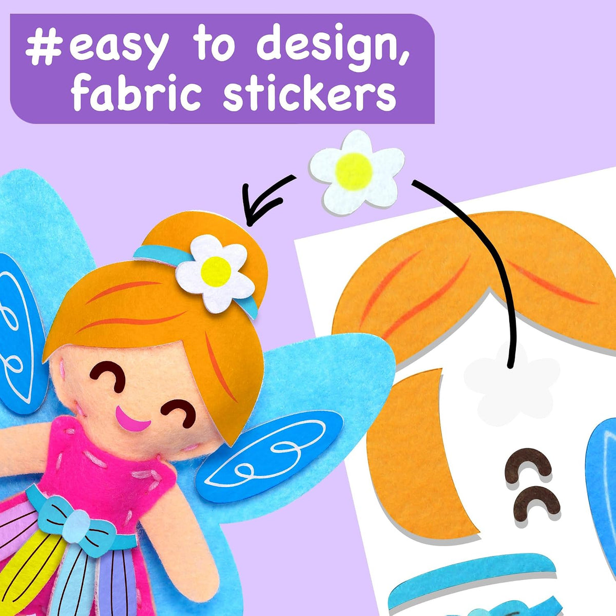 EZCRA Fairy Sewing Kit for Kids Ages 4-8 - 8 Felt DIY Projects