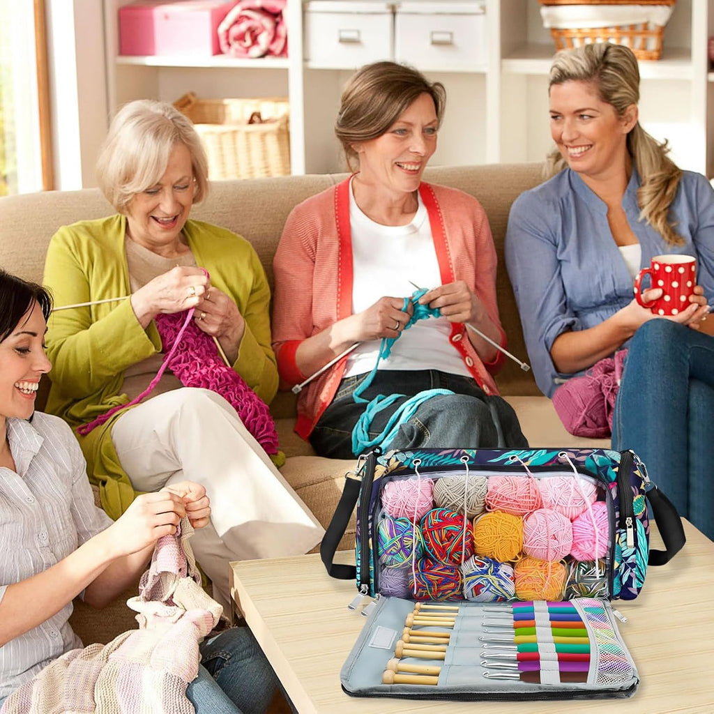 Large Yarn Storage Organizer,Waterproof Crochet Shoulder Bag