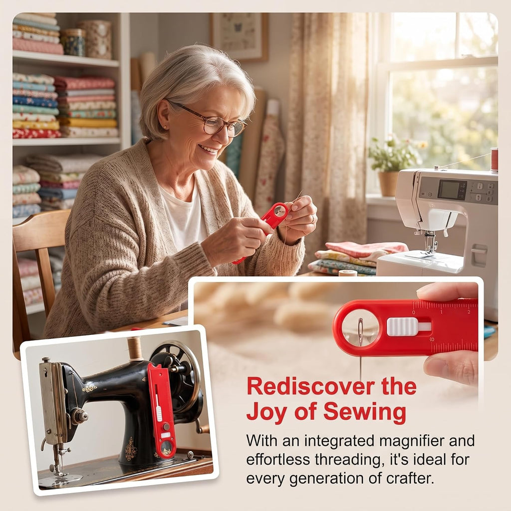 4-in-1 Sewing Threader Tool with Seam Ripper, Quick Automatic Needle