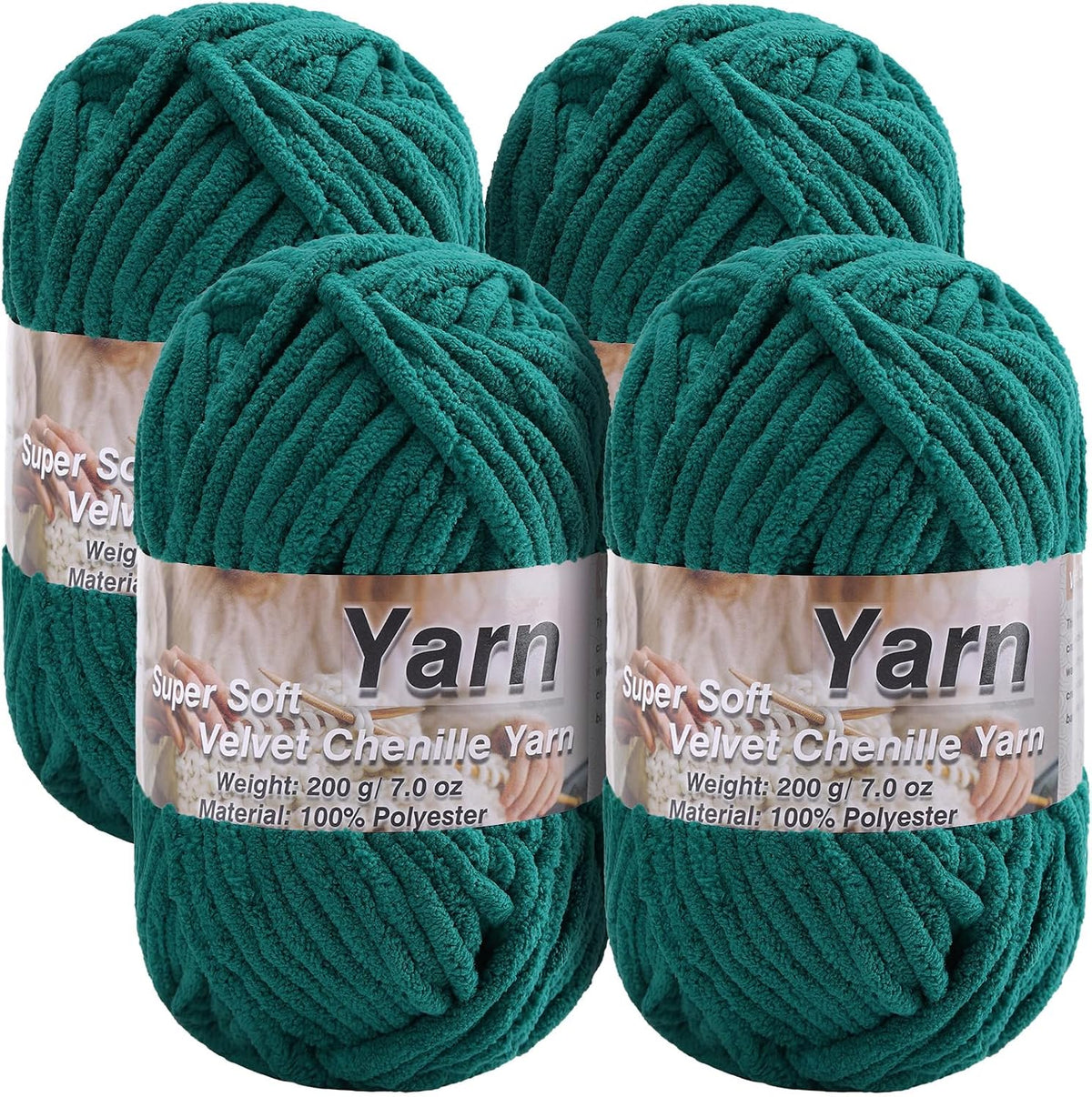 #6 Super Bulky Baby Blanket Yarn for Crocheting - 4 Skeins