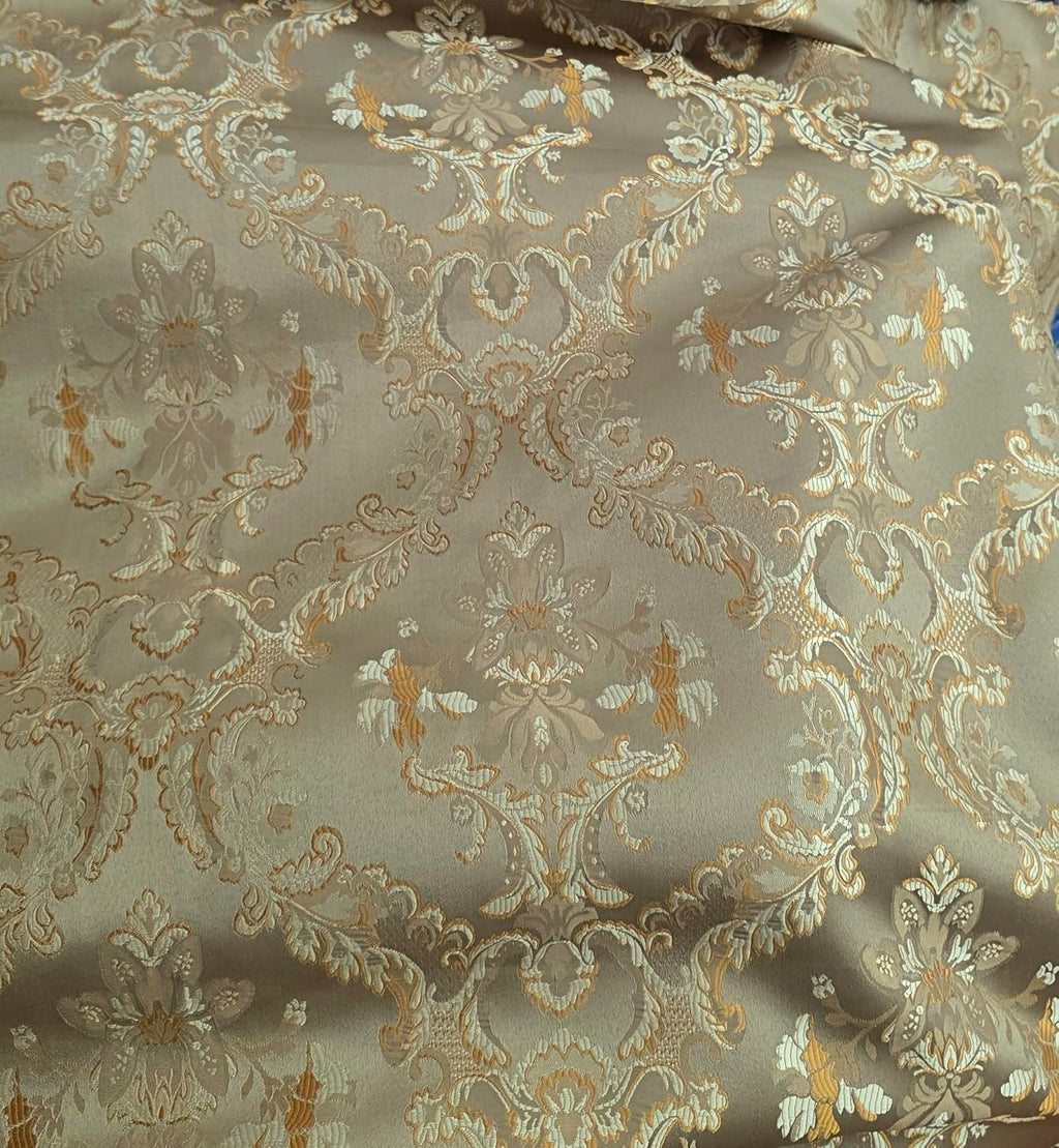 Vintage Damask Upholstery Fabric, Floral Pattern, Traditional