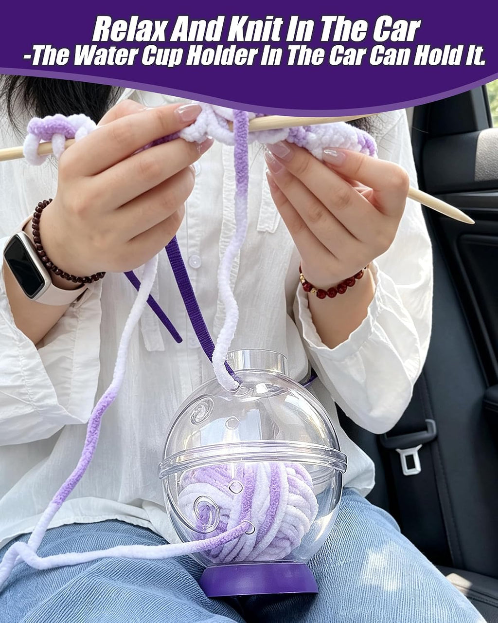 Portable Yarn Holder, Travel Yarn Holder(2 in 1 Yarn Bowl)
