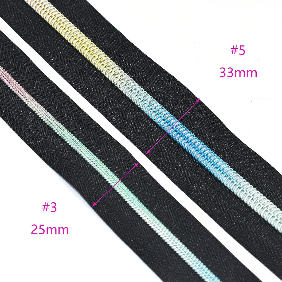 Rainbow Zipper Tape - Mixed Nylon Coil Zippers Bulk #5 #3 Sewing
