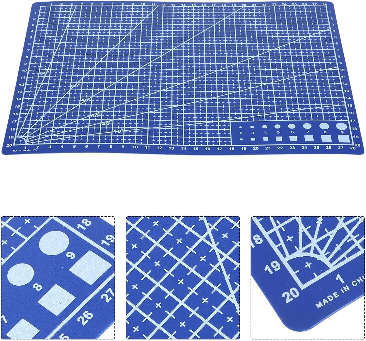 A4 Double-sided Craft Cutting Mat with Grid, Self-healing Surface