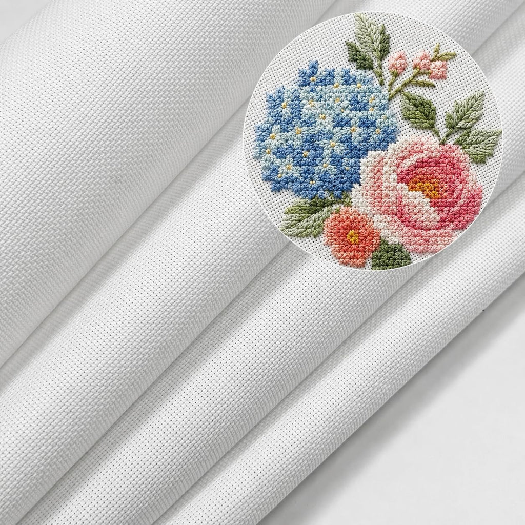 Needlepoint Canvas 13 Mesh, Cotton & Linen Blend, White, 18" x 20"