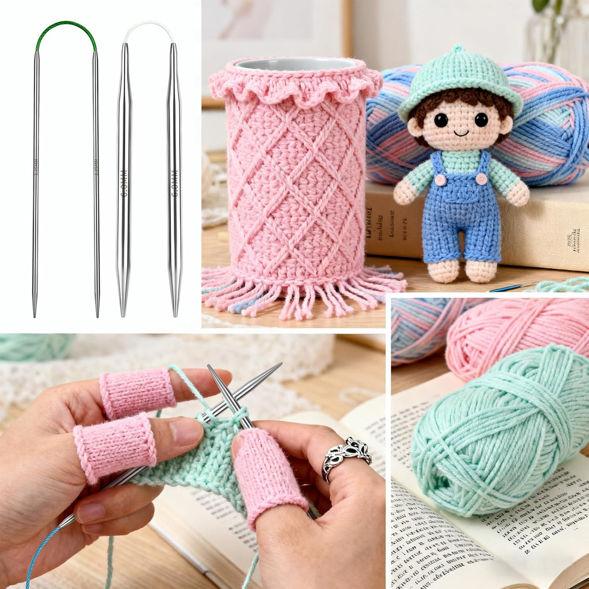 5.0mm Flexible Double Pointed Knitting Needles, 9 Inch (23cm), 3-Piece