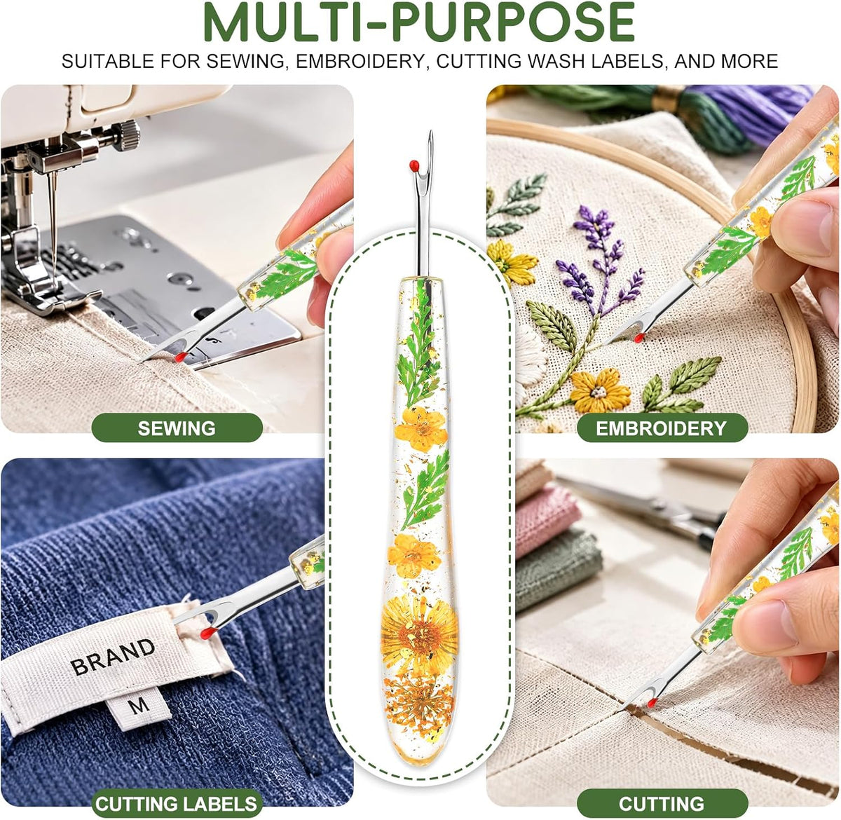 Seam Ripper, Small Seam Rippers for Sewing, Resin Handles Thread