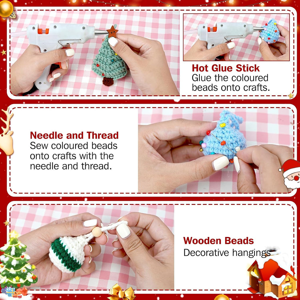Uhapeer Christmas Crochet Kit for Beginners, 11-Pack Crochet