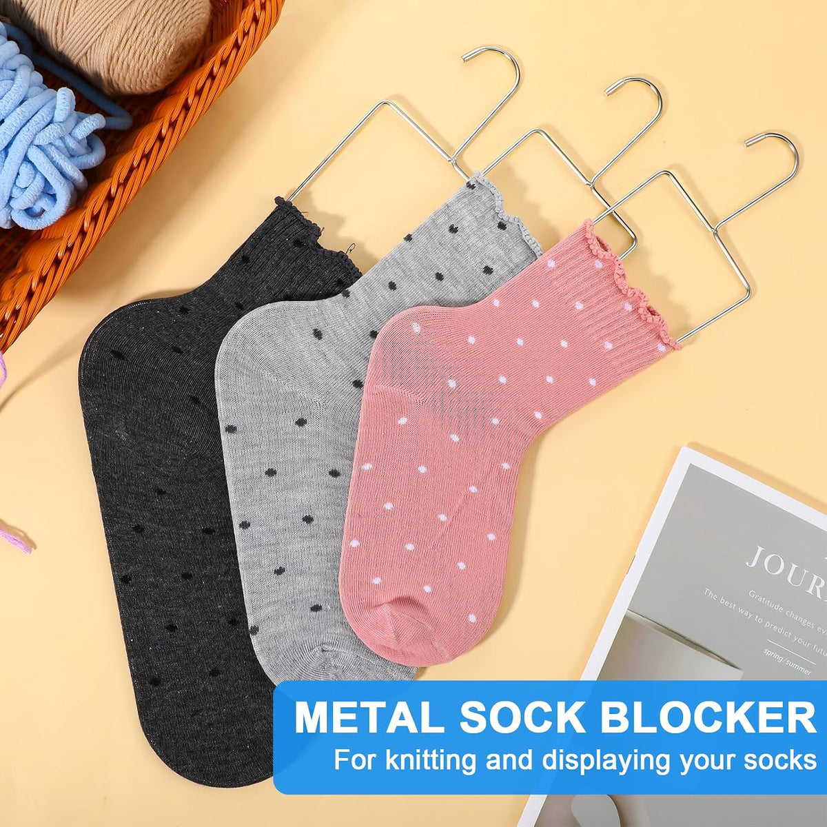 6 Pcs (3 Pairs) Stainless Steel Sock Blockers - Small, Medium, Large