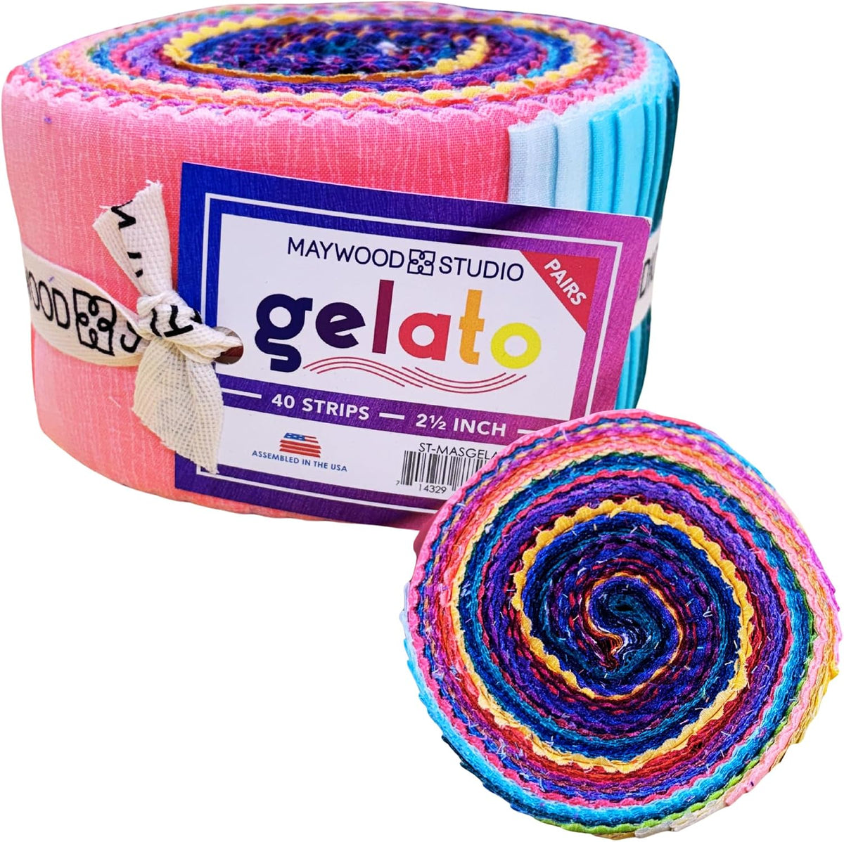 Maywood Studio Gelato Pairs Jelly Roll, 40 Strips, 2.5 Inch Ombre