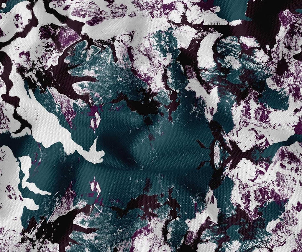Soimoi Cotton Canvas Fabric - Texture Print, Dark Teal Blue | 42" Wide