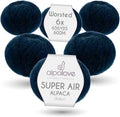 Super Air Worsted Yarn, Air-Spun Alpaca Fiber, Lightweight, 4 Skeins