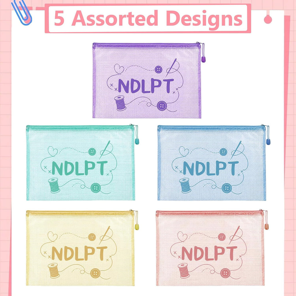 10 Pack A4 Needlepoint Project Bags, Clear Mesh Zipper Organizer