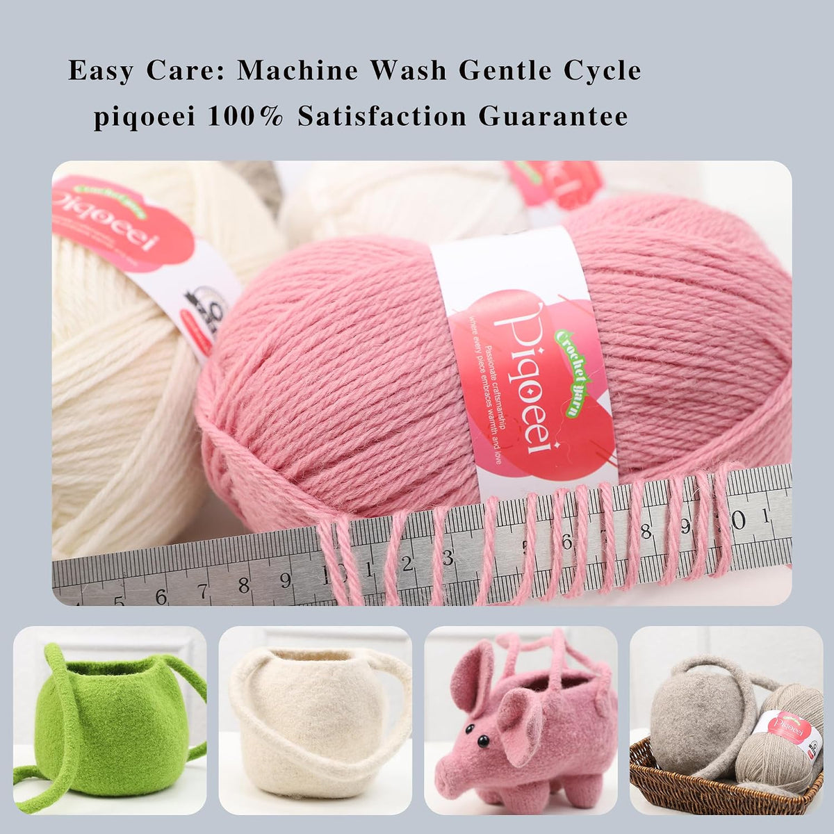 100% Merino Wool Yarn for Knitting and Crocheting - Worsted Weight #4